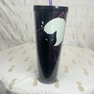 Starbucks Halloween 2021 Glow in the Dark 24 oz Venti cold cup tumbler NEW STRAW